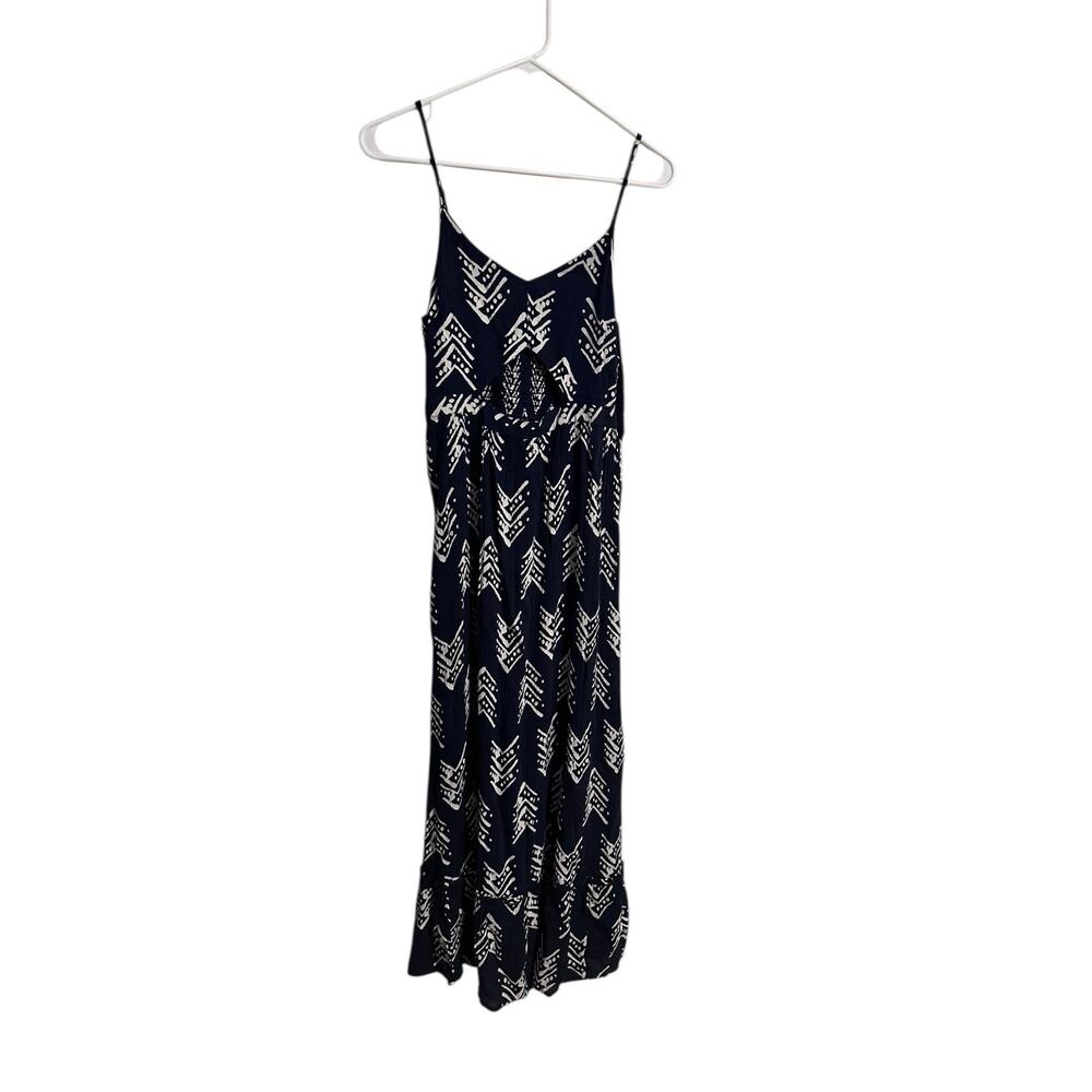 Aerie Navy Blue Maxi Sun Summer Dress Size Medium Tribal Print